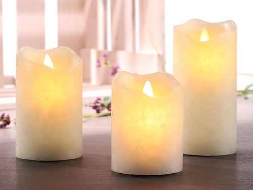 3er set flammenlose led - led, kerzen