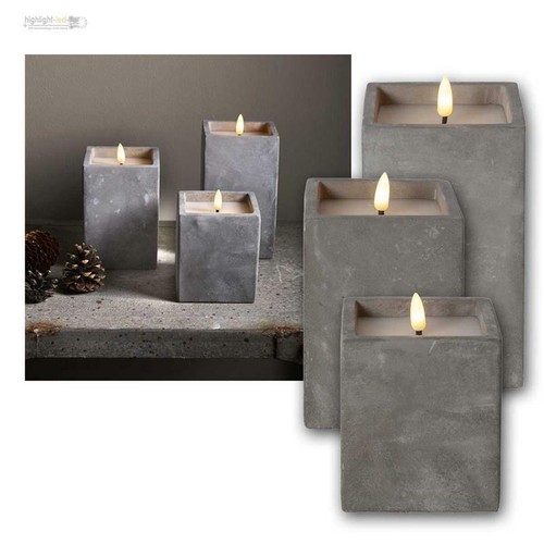 Led echtwachs kerzen beton - led, "beton