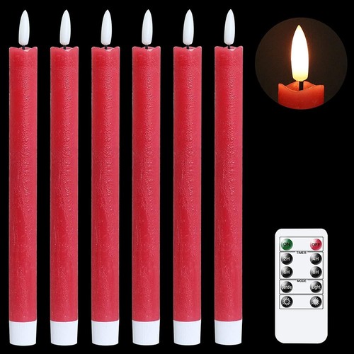 Led stabkerzen flammenlos rot - led,