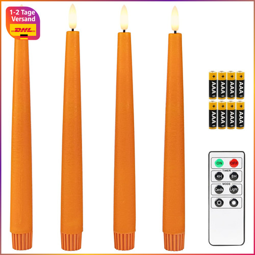 Stabkerzen echtwachs orange - stabkerzen,