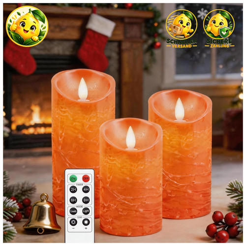 Led kerzen 3er set flammenlos - led,