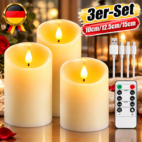 Echtwachs led stumpenkerzen - led,
