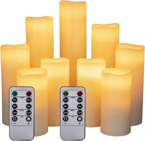Flammenlose kerzen set - set, 9