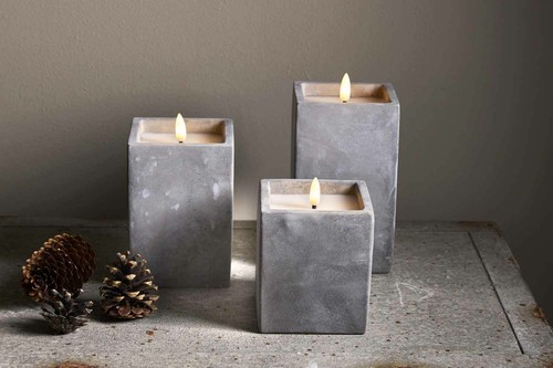 Led kerzen grau - kerzen, beton