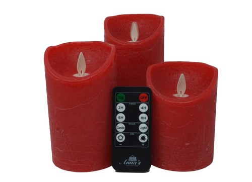 Led echtwachs kerzen 3er - 3er, set