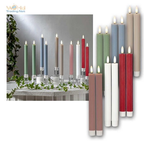 Led stabkerzen stripe - led, "stripe"