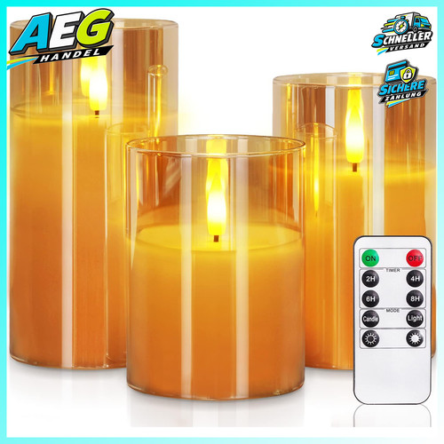 Flammenlose kerzen 3er - flammenlose, 3er-set