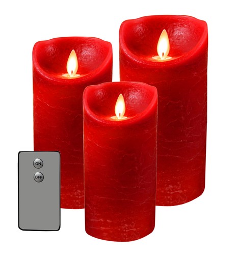 3er set led echtwachs - 3er, kerze