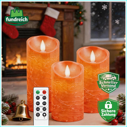 Led kerzen 3er set flammenlos - led,