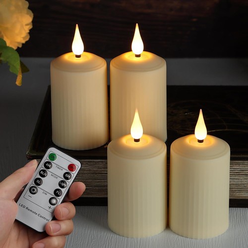 4er set led kerzen mit - mit, timer